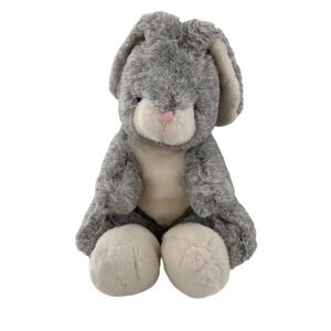 Gray Plush Bunny Stuffed Animal 16" Made In Korea By America Wego Easter Rabbit